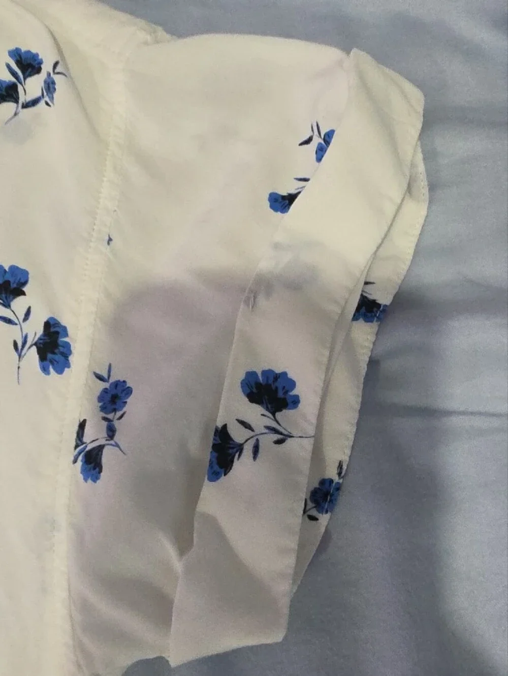 Levi's White Button-Down Shirt with Blue Floral Print
